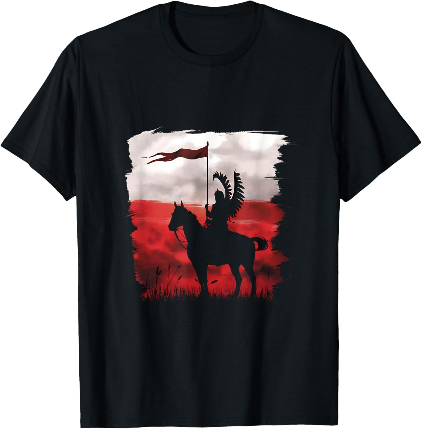 Flag of Polish National Day Hussar Husaria Poland Poland T-Shirt - T-Shirt | Black
