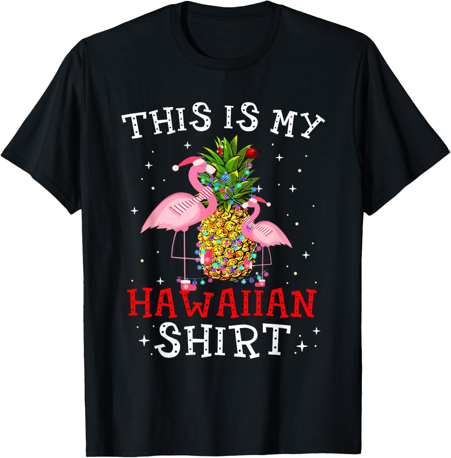 Flamingo This Is My Hawaiian Shirt Tropical Party Women Girl T-Shirt - T-Shirt | Black