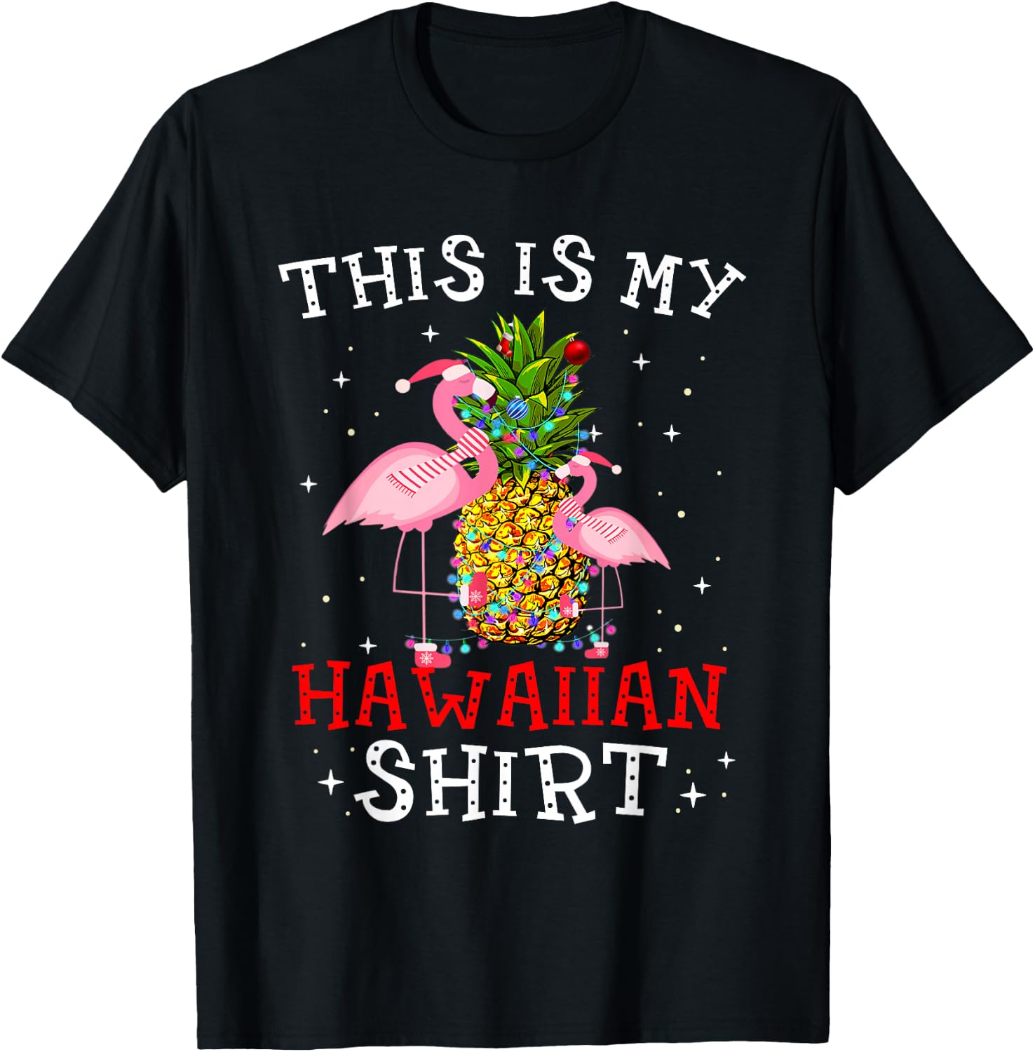 Flamingo This Is My Hawaiian Shirt Tropical Party Women Girl T-Shirt - T-Shirt | Black