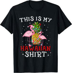 Flamingo This Is My Hawaiian Shirt Tropical Party Women Girl T-Shirt - T-Shirt | Black