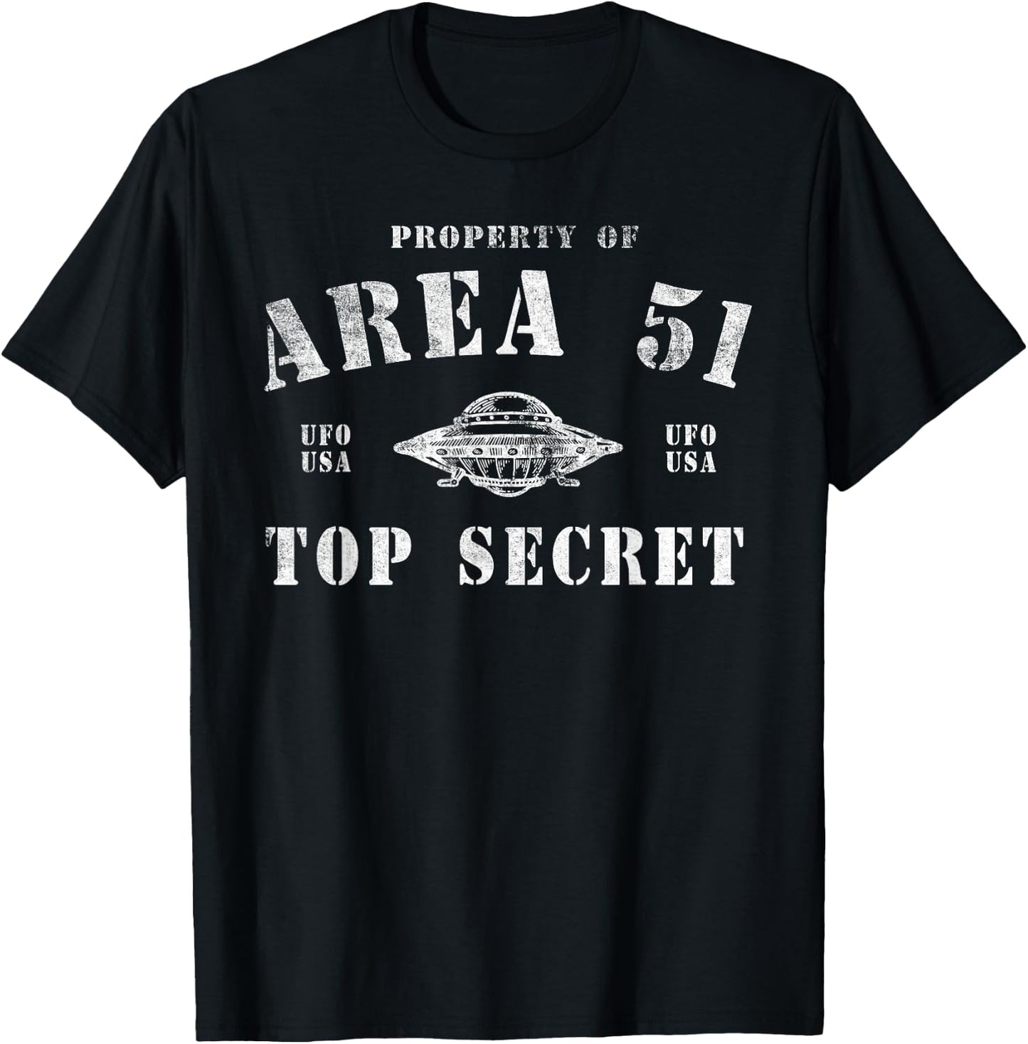 Property Of Area 51 Top Secret UFO Alien T-Shirt - T-Shirt | Black