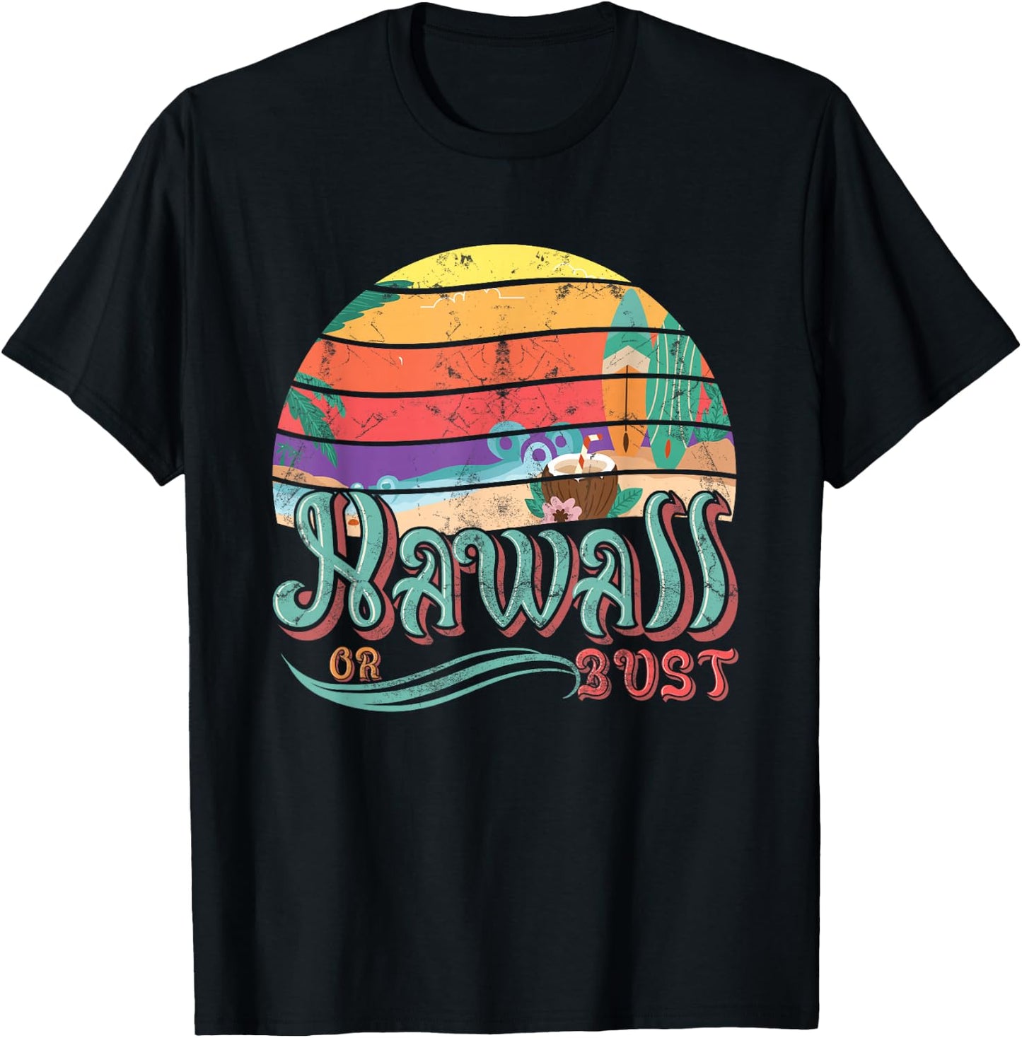 Hawaii Hawaiian Or Bust Family Summer Vacation T-Shirt - T-Shirt | Black