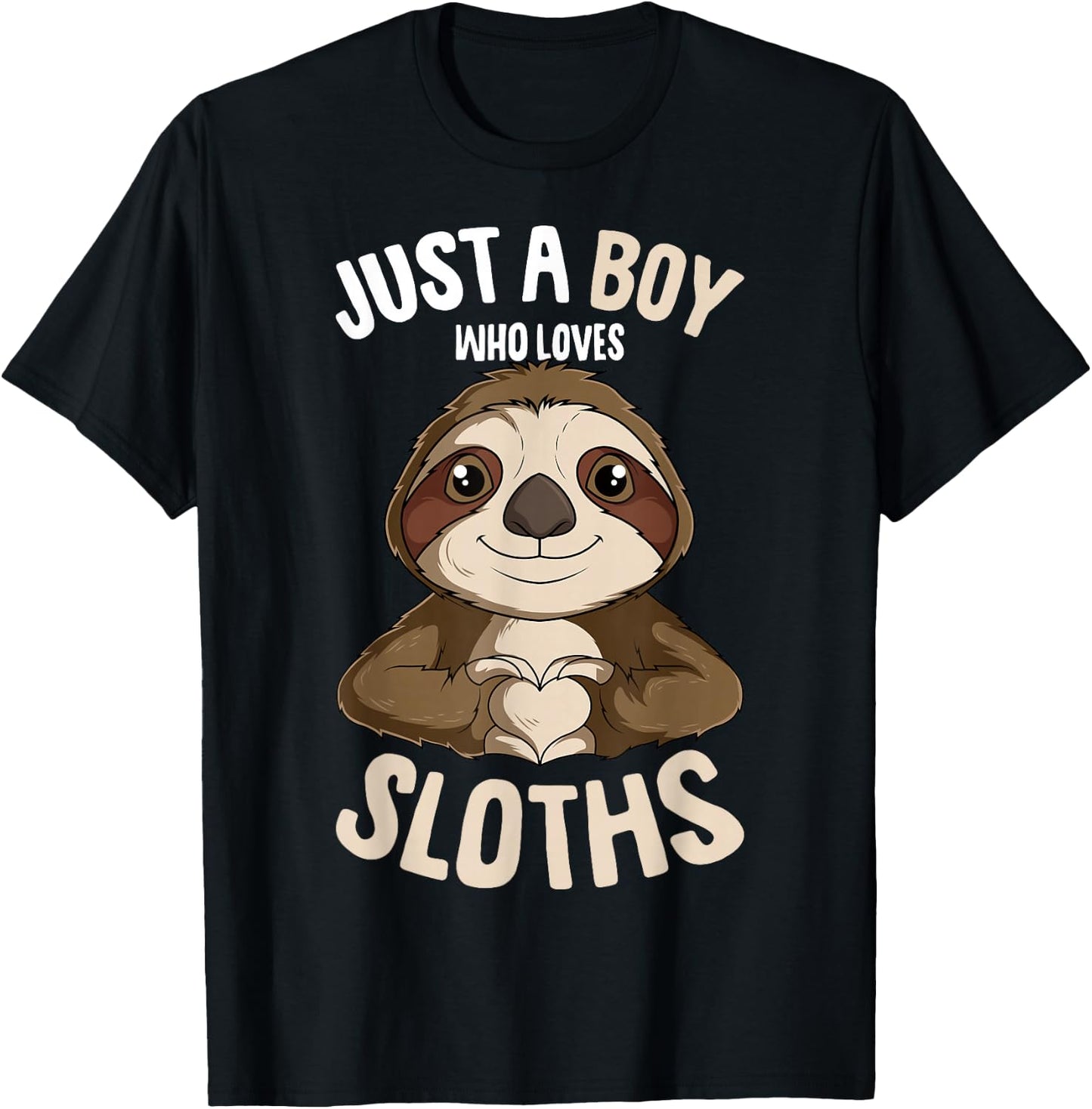 Just A Boy Who Loves Sloths Boys Kids T-Shirt - T-Shirt | Black