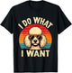 I Do What I Want Poodle Dog Shirt Funny Retro Dog Sunglasses T-Shirt - T-Shirt | Black