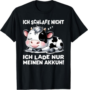 Cow Gifts Women Men Work Colleagues Tired Cow , black T-Shirt - T-Shirt | Black