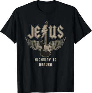 Jesus Rock and Roll Christian Music Worship Bible Verse T-Shirt - T-Shirt | Black