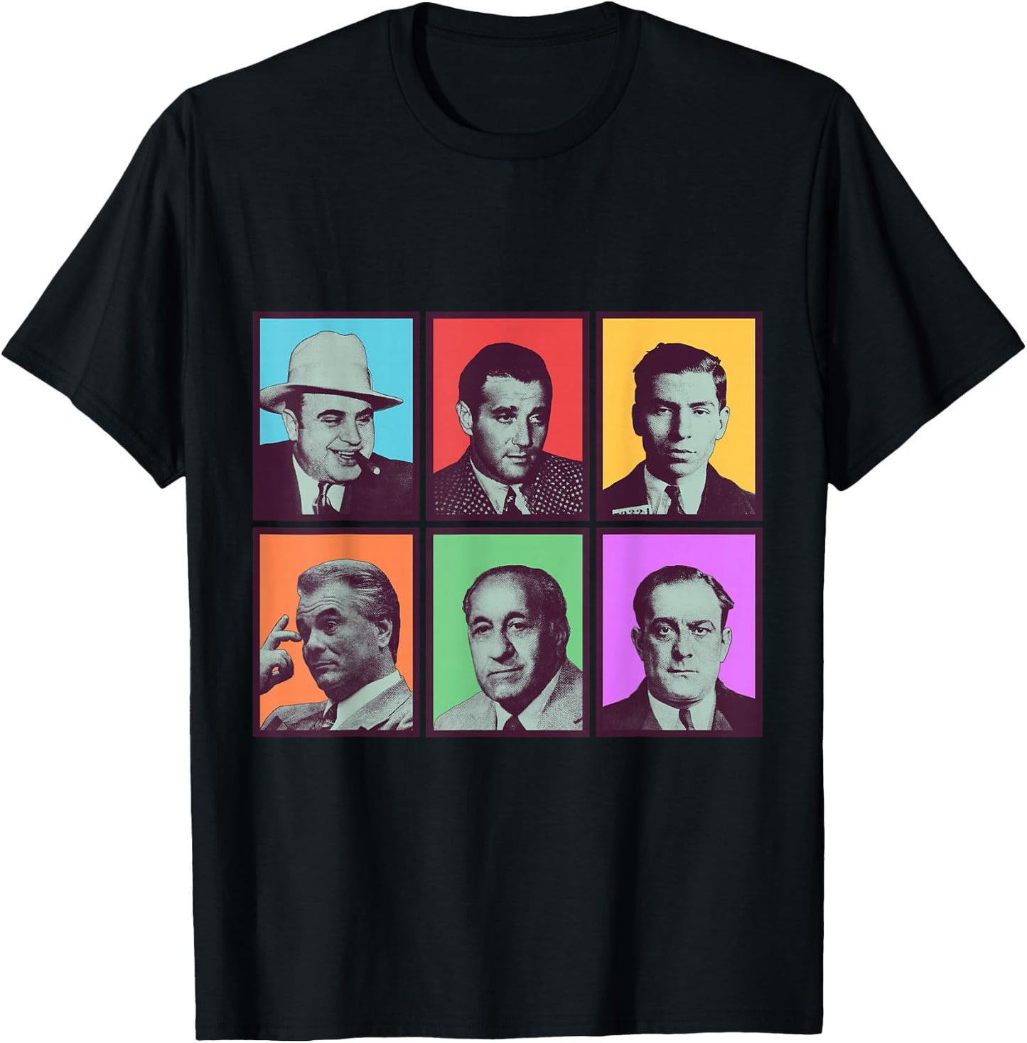 American Gangsters Mafia Bosses Small T-Shirt - T-Shirt | Black