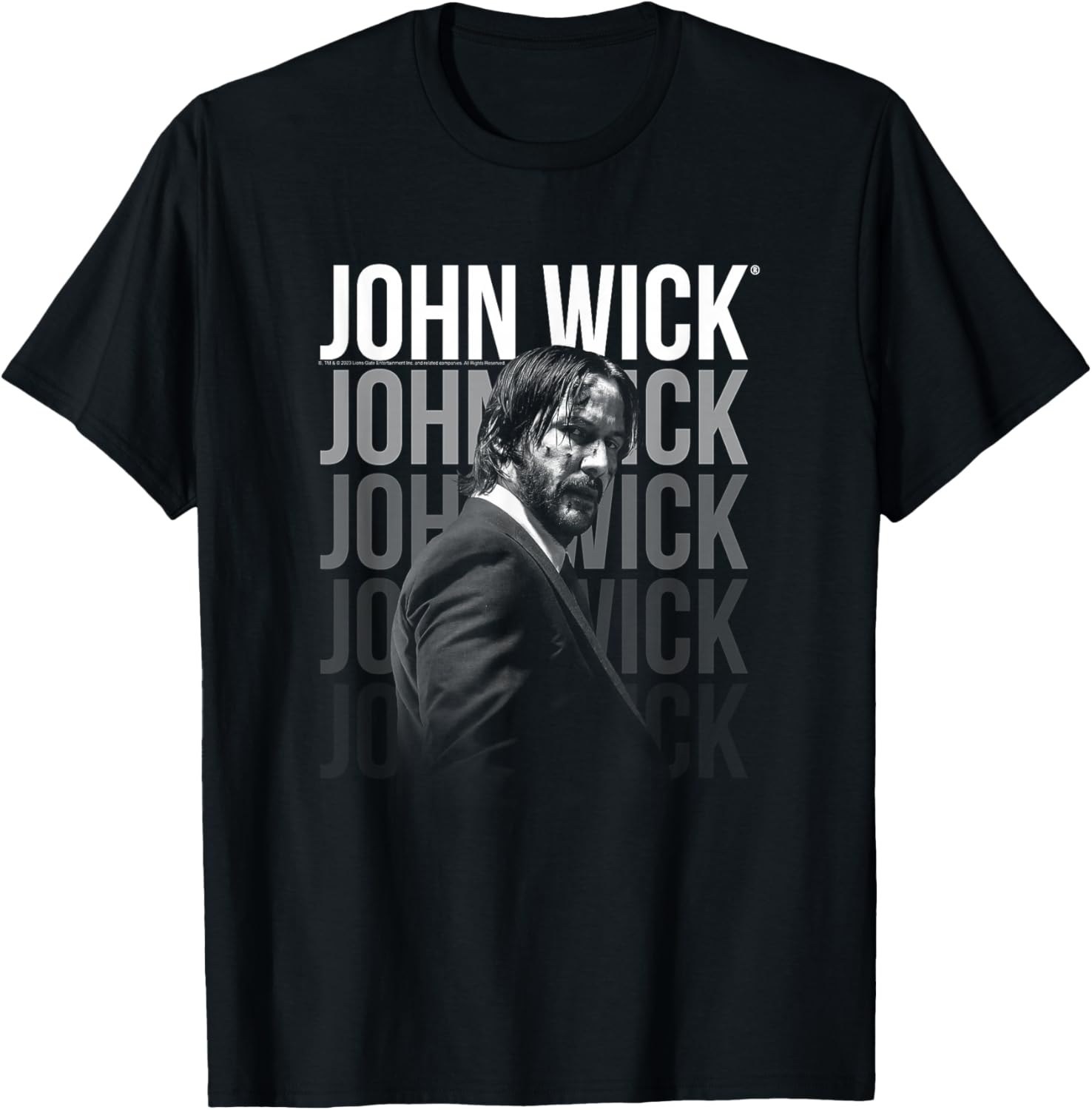 John Wick Repeating Logo , black T-Shirt - T-Shirt | Black