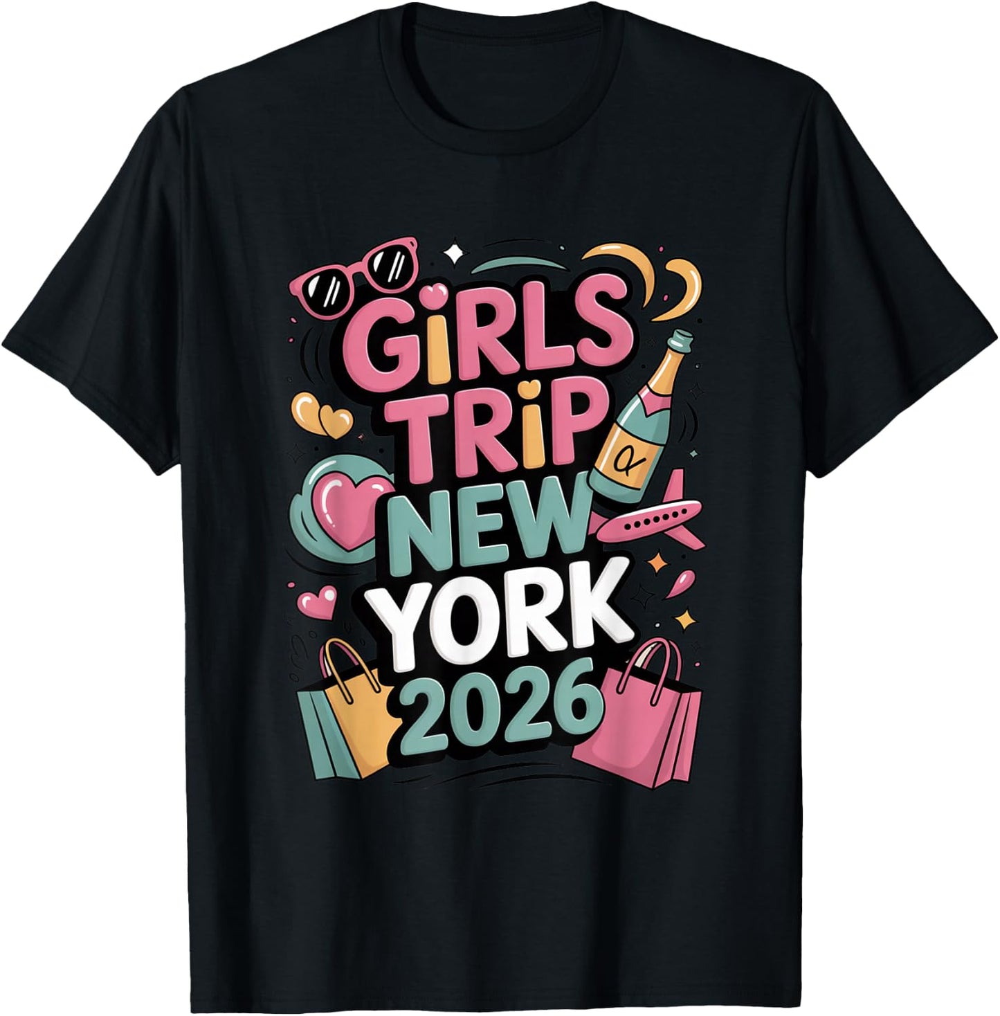 Girls Trip New York 2026 Fun Travel Style T-Shirt - T-Shirt | Black