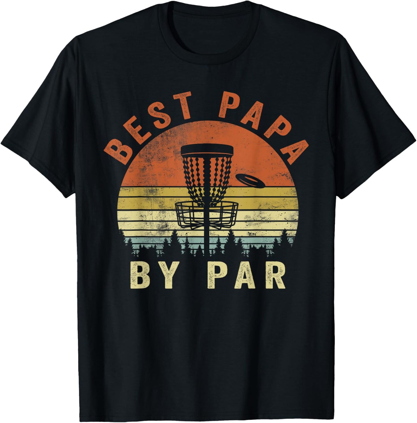 Funny Best Papa By Par Disc Golf Grandpa Father's Day Men T-Shirt - T-Shirt | Black