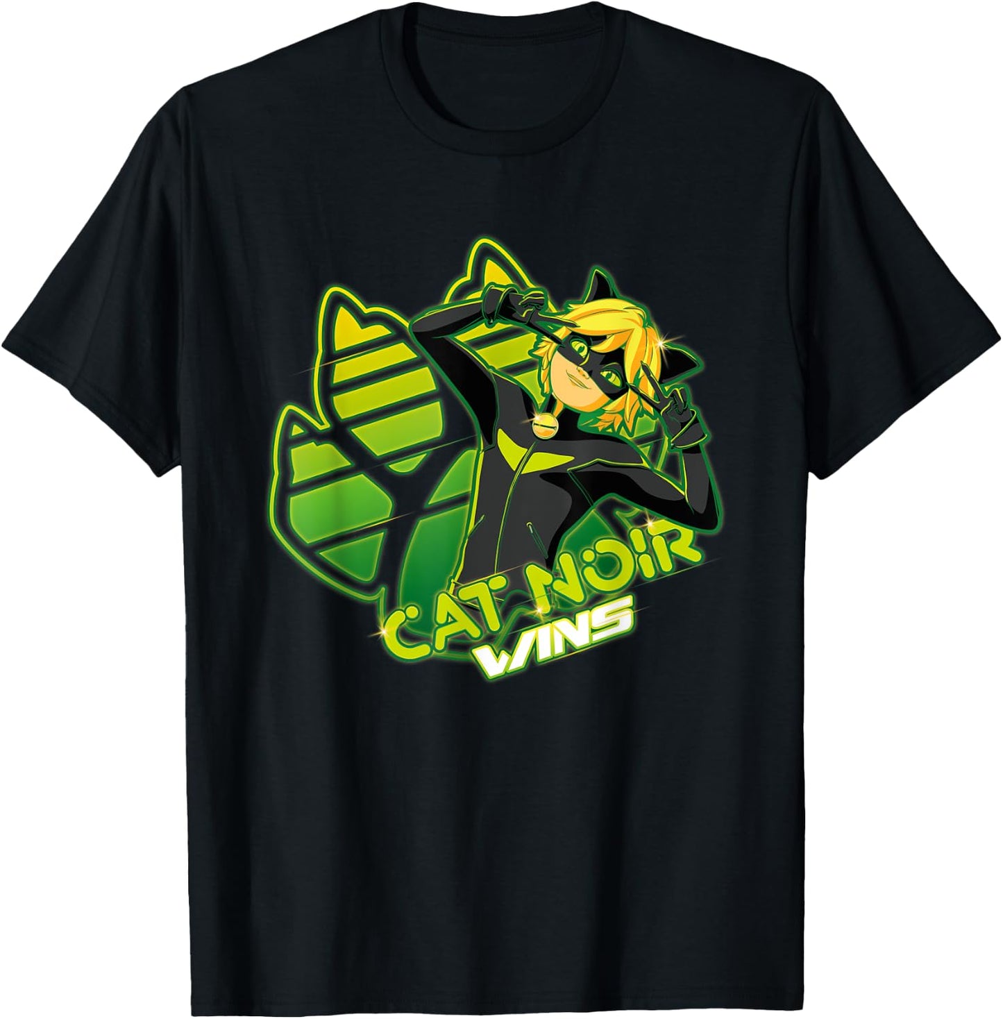 Miraculous Ladybug - Gamer Collection - Cat Noir Wins T-Shirt - T-Shirt | Black