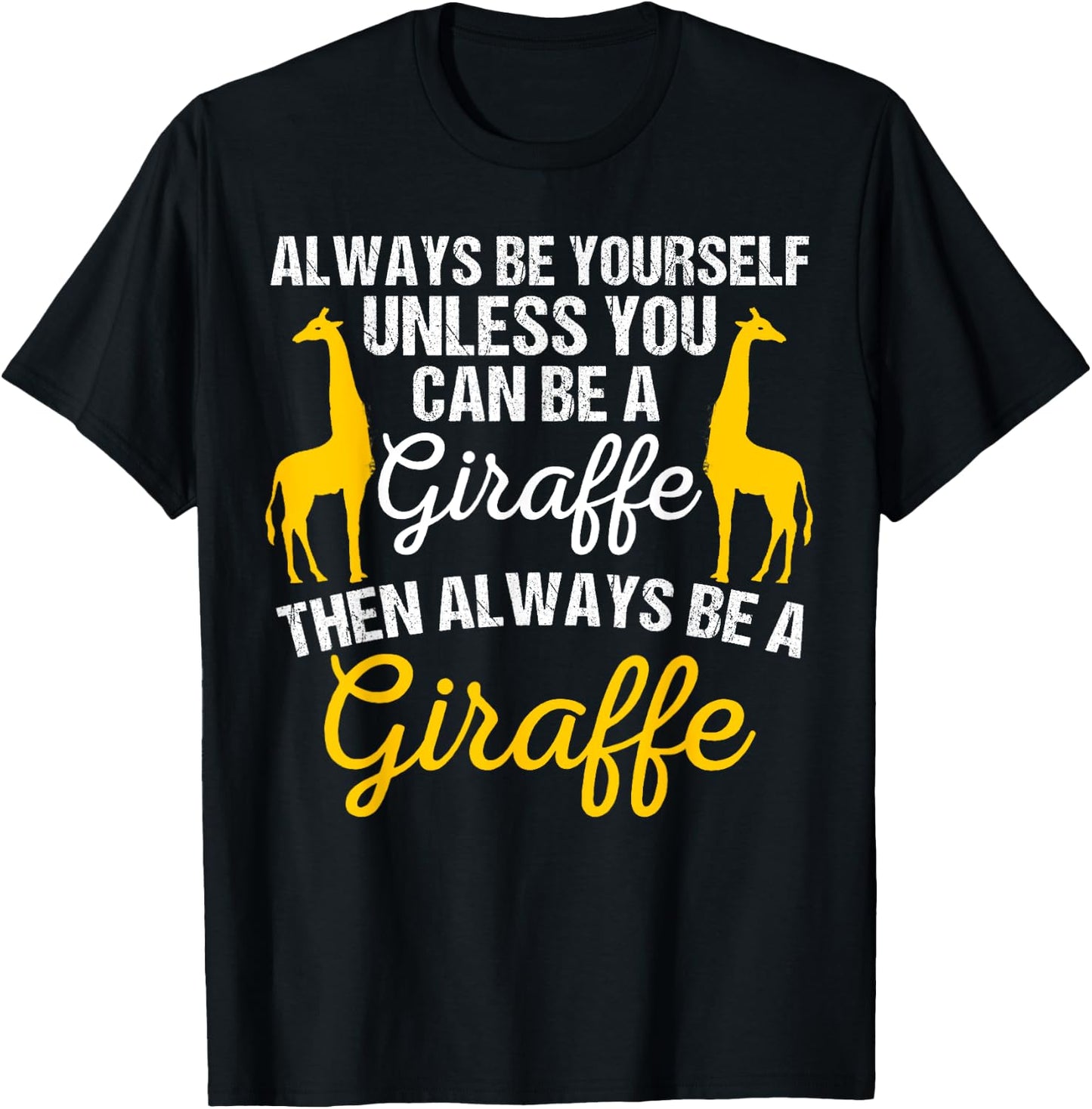 Cute Giraffe Design Women Adult Safari Giraffe Lover T-Shirt - T-Shirt | Black