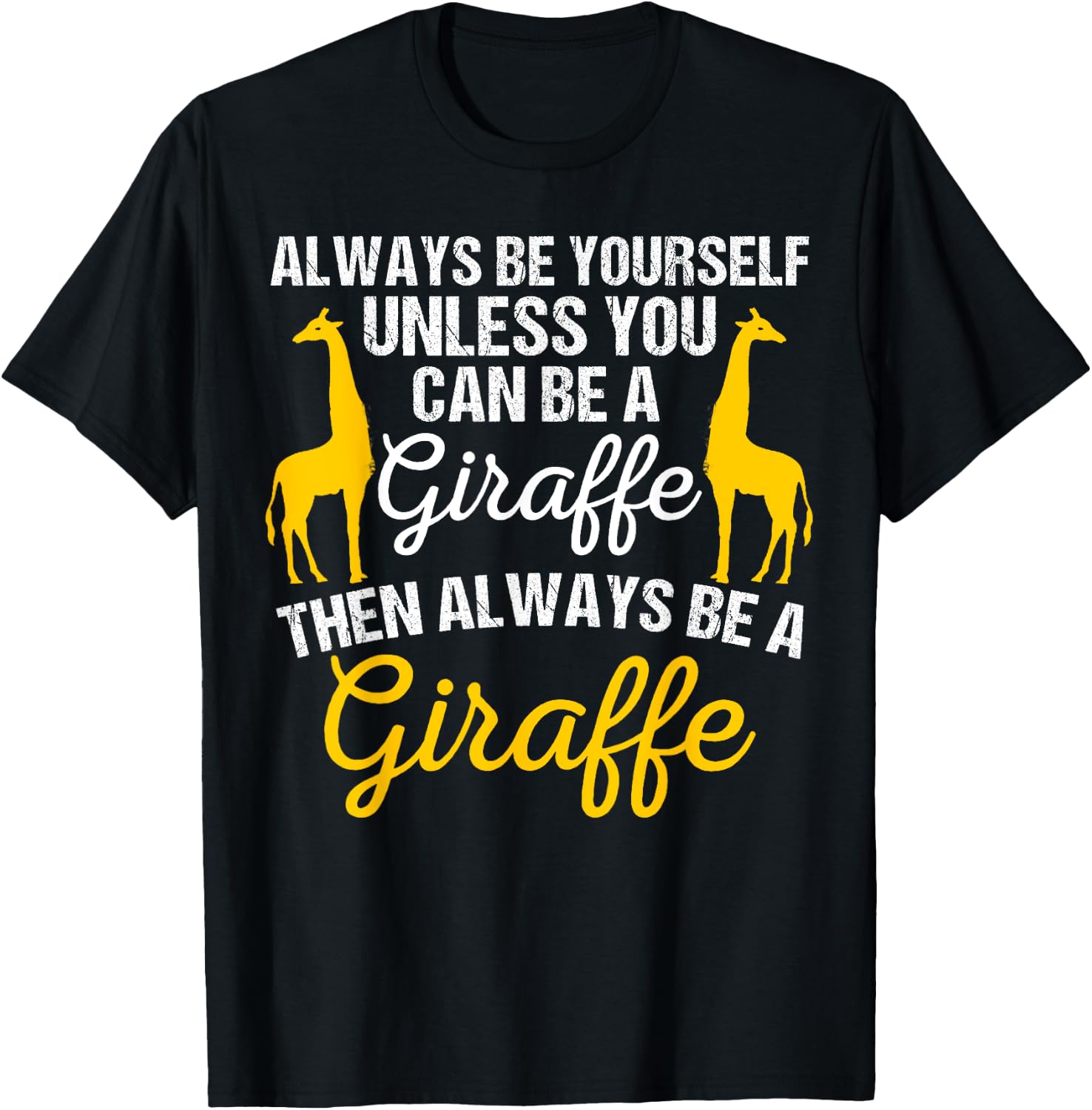 Cute Giraffe Design Women Adult Safari Giraffe Lover T-Shirt - T-Shirt | Black