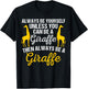 Cute Giraffe Design Women Adult Safari Giraffe Lover T-Shirt - T-Shirt | Black