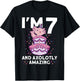 I'm 7 bday Axolotl party cute 7th Birthday Kids Axolotl T-Shirt - T-Shirt | Black