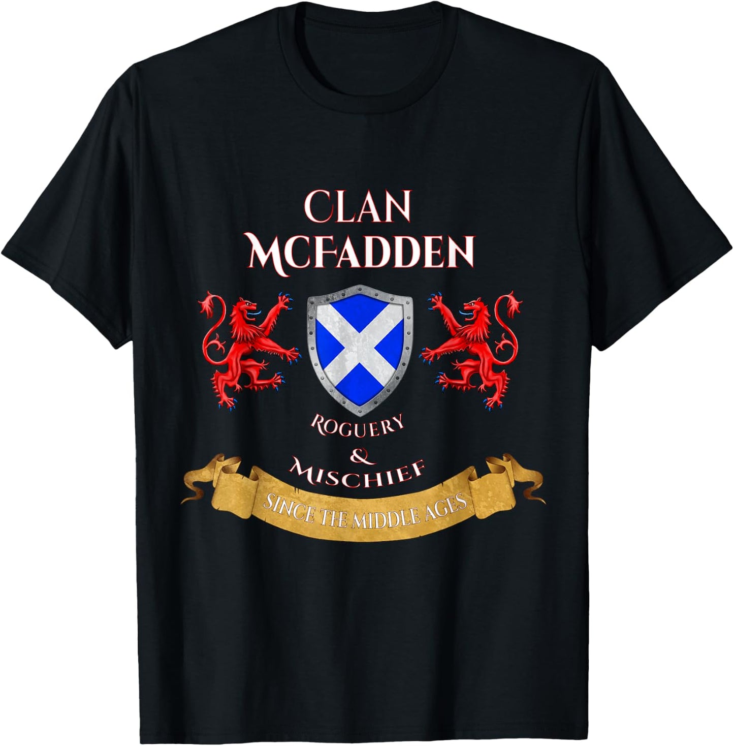 McFadden Scottish Family Clan Middle Ages Mischief T-Shirt - T-Shirt | Black