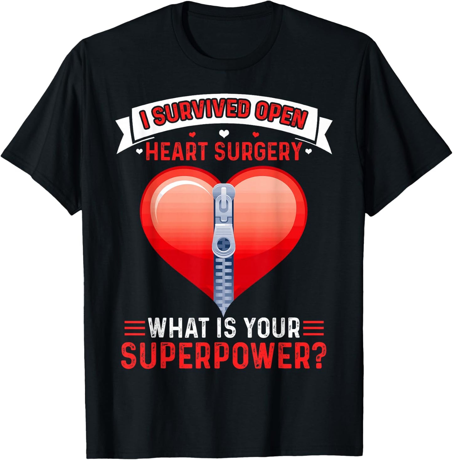 Heart Surgery I Survived Open Heart Surgery Patients T-Shirt - T-Shirt | Black