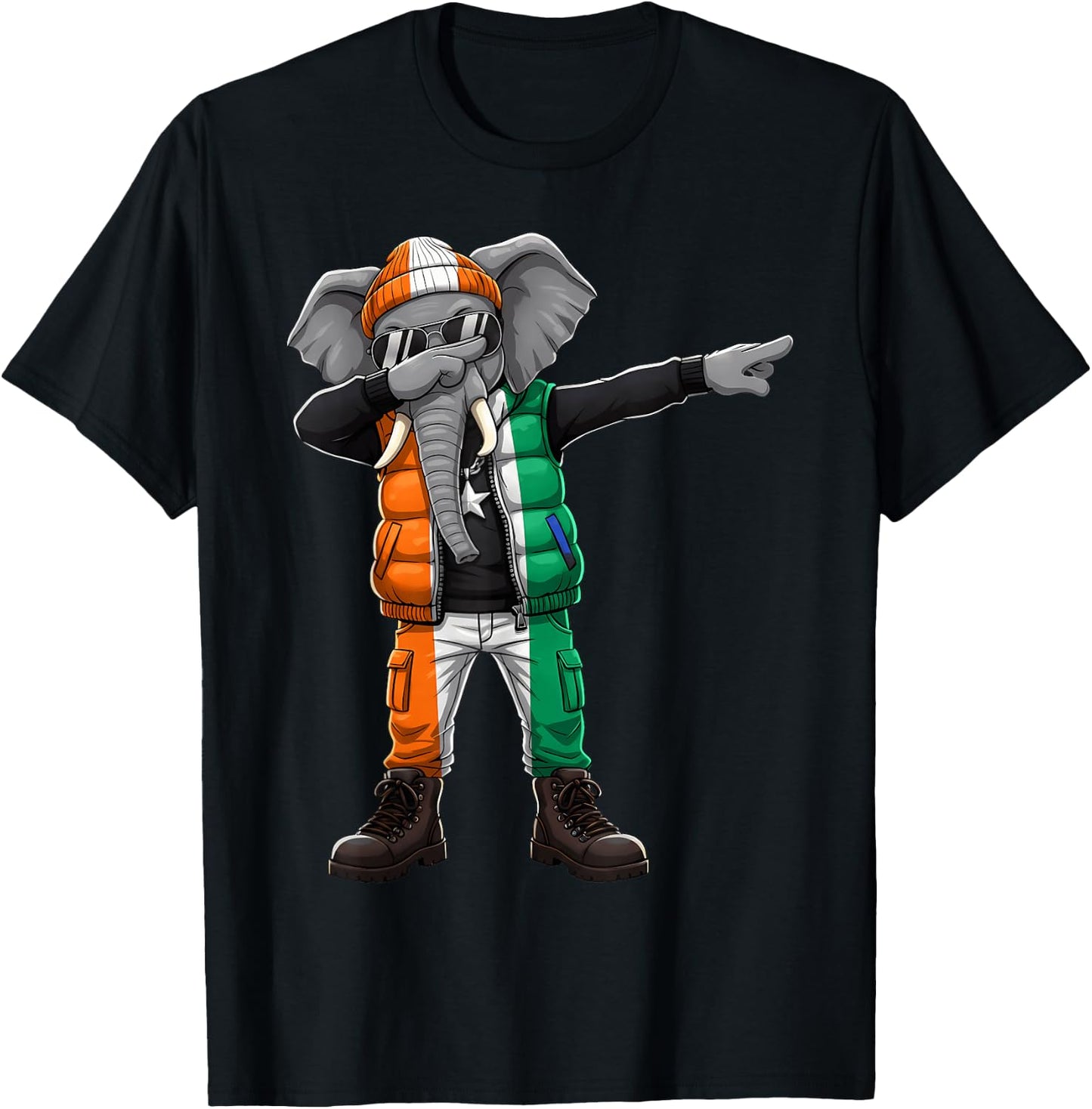 Ivory Coast Roots Elephant Ivorian Flag Cote D'Ivoire T-Shirt - T-Shirt | Black