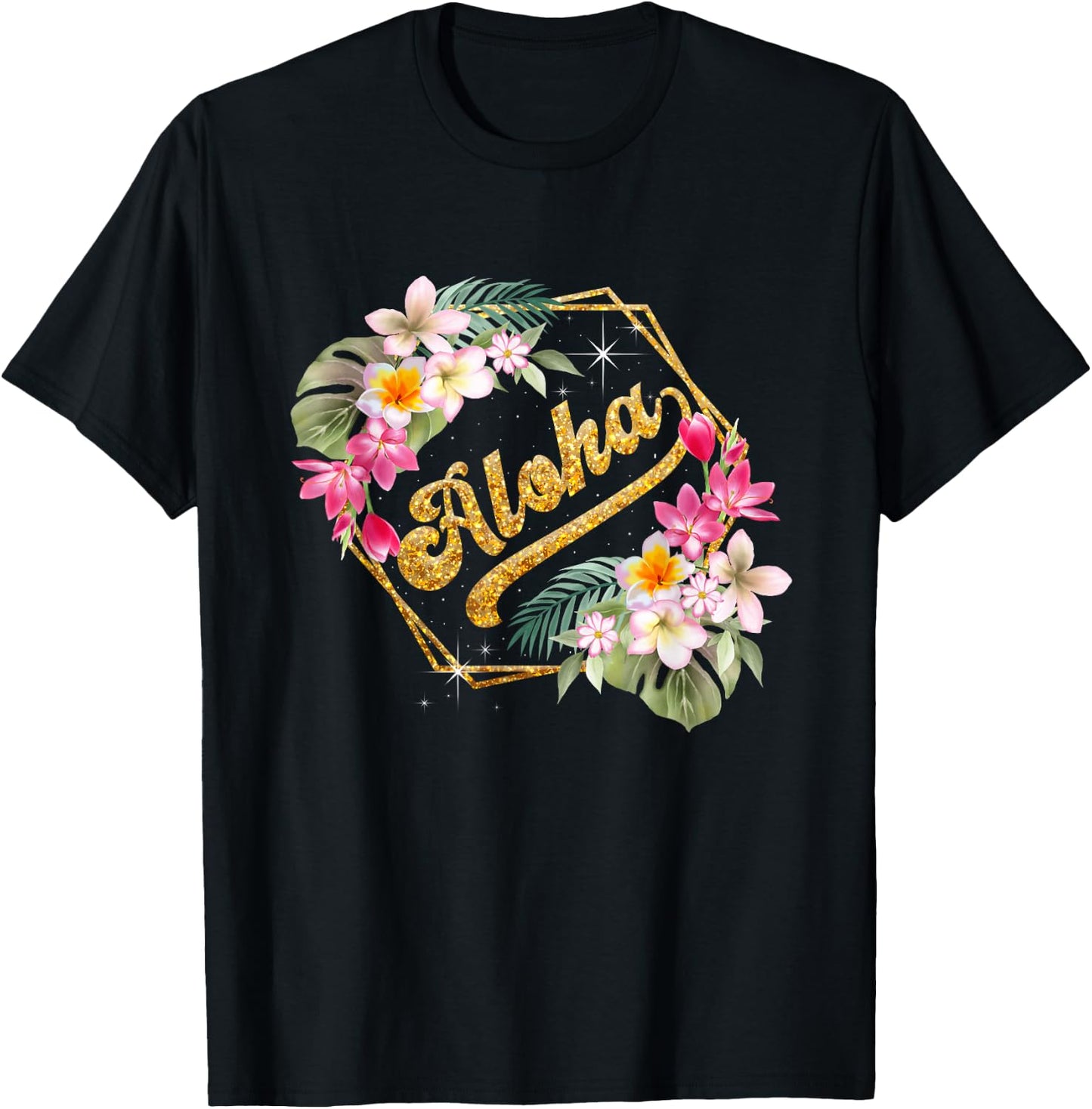 Aloha Flowers Hawaii Hawaii Beach Luau Party T-Shirt - T-Shirt | Black