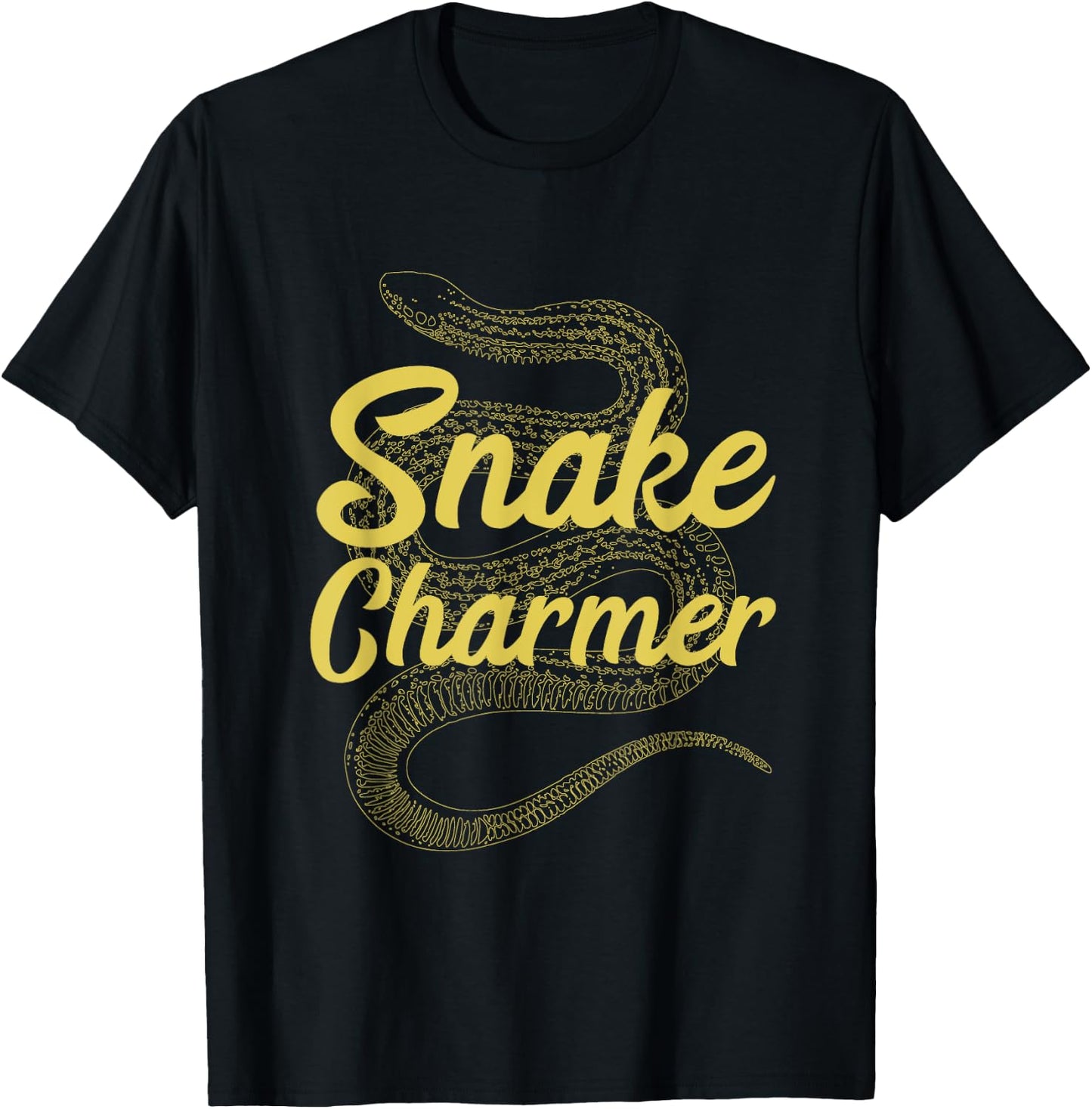 Snake Charmer Coiled Serpent Vintage Reptile Lover T-Shirt - T-Shirt | Black