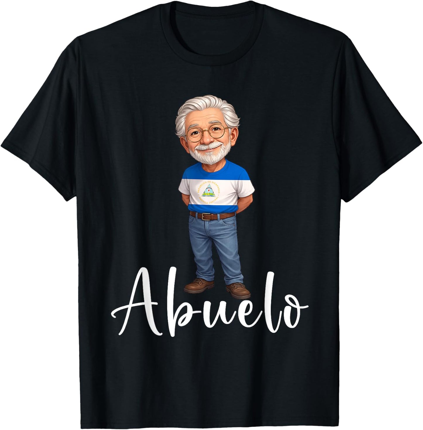 Nicaragua Abuelo Granddad Flag Grandfather Grandpa Nicaragua T-Shirt - T-Shirt | Black