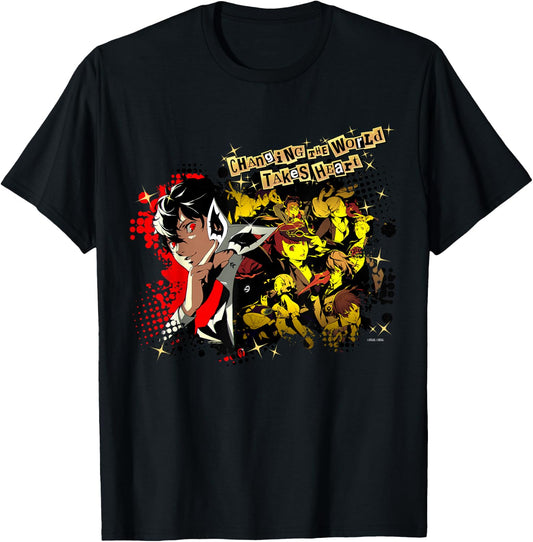 ATLUS Persona 5 Royal: Changing the World Takes Heart T-Shirt - T-Shirt | Black