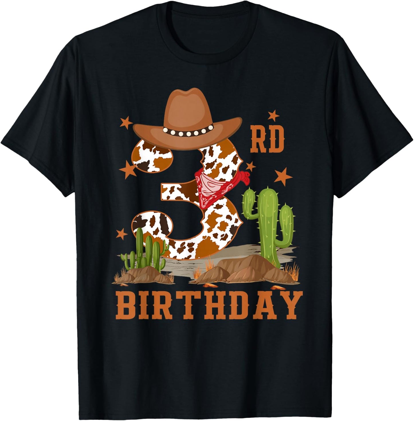 It's My 3rd Birthday Cowboy Western 3 Year Old Boy Bday T-Shirt - T-Shirt | Black