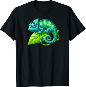 Blue Green Chameleon T-Shirt - T-Shirt | Black