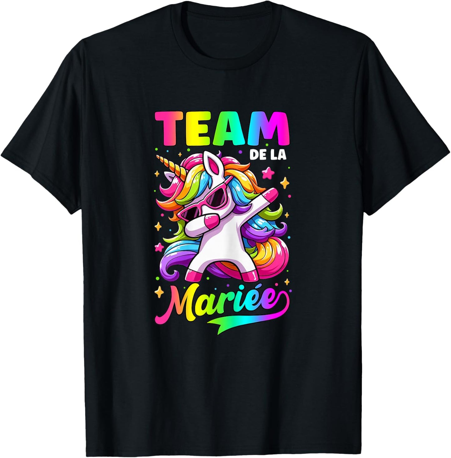 Funny Team Bride Evjf Femme Future Mariée Licorne , Black, Female X-Small T-Shirt - T-Shirt | Black
