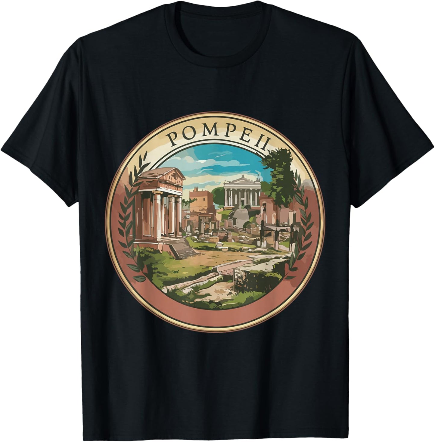 Italy Roman Empire Souvenir Pompeii Outfit Volcano T-Shirt - T-Shirt | Black