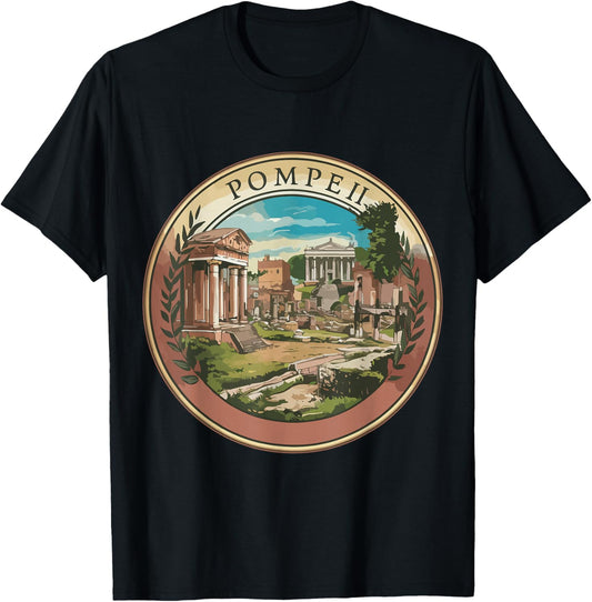 Italy Roman Empire Souvenir Pompeii Outfit Volcano T-Shirt - T-Shirt | Black
