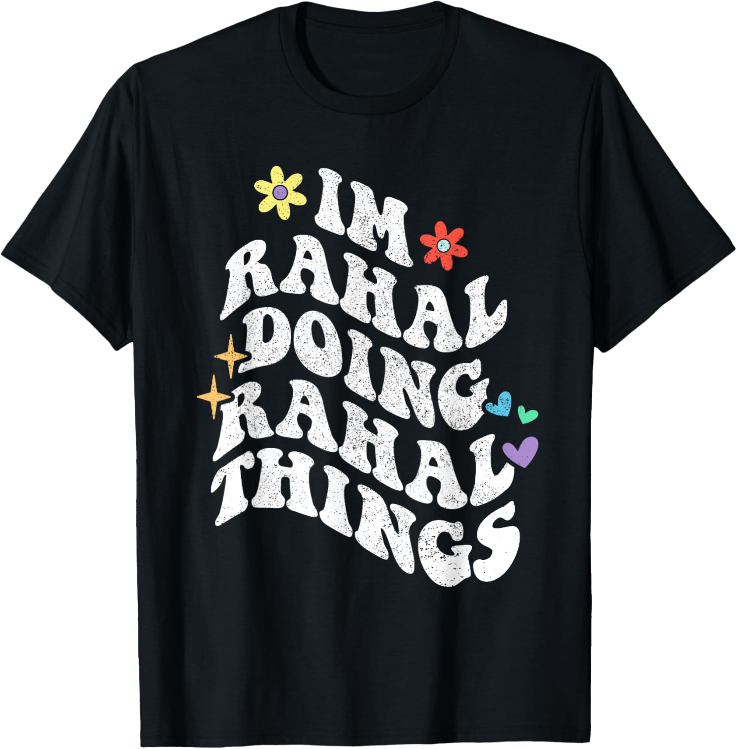 Retro Groovy Im Rahal Doing Rahal Things Funny Mother's Day T-Shirt - T-Shirt | Black