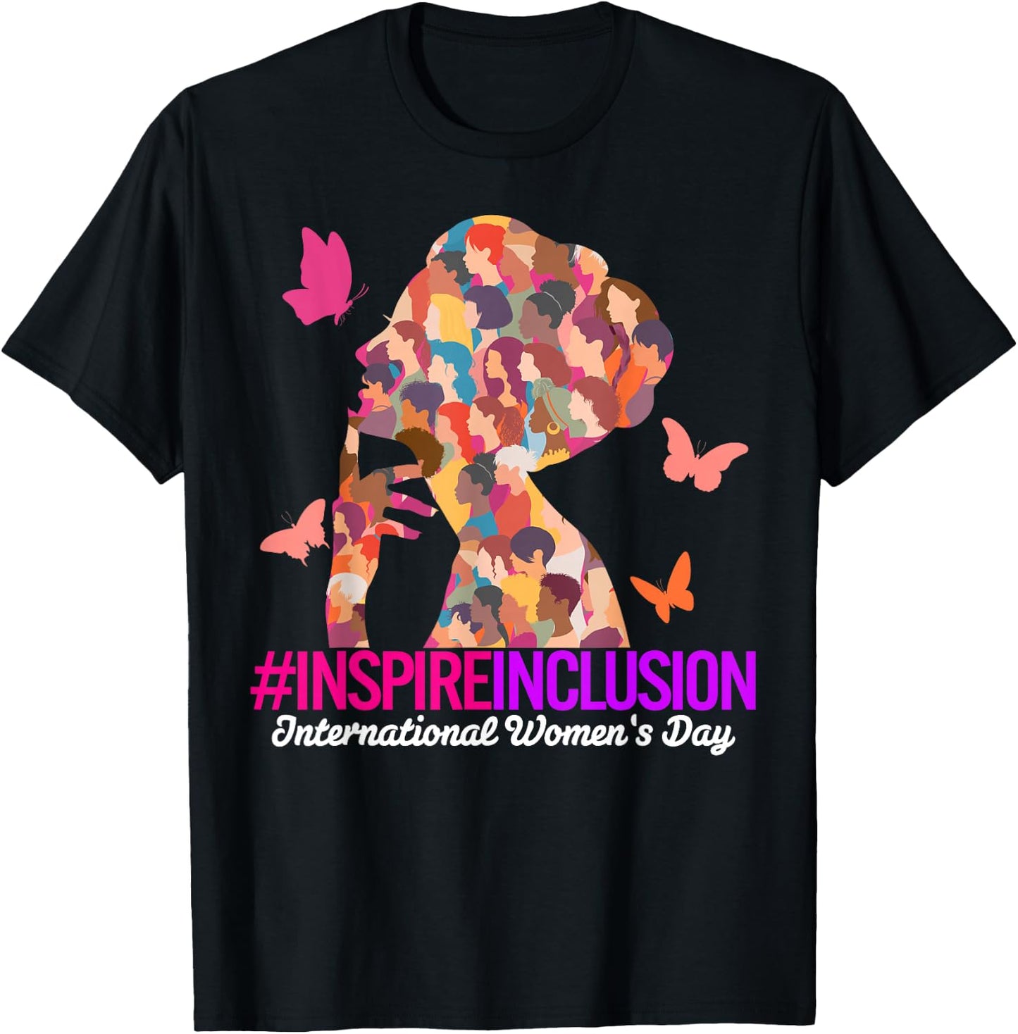 Inspire Inclusion International Women's Day 2025 Girl Women T-Shirt - T-Shirt | Black