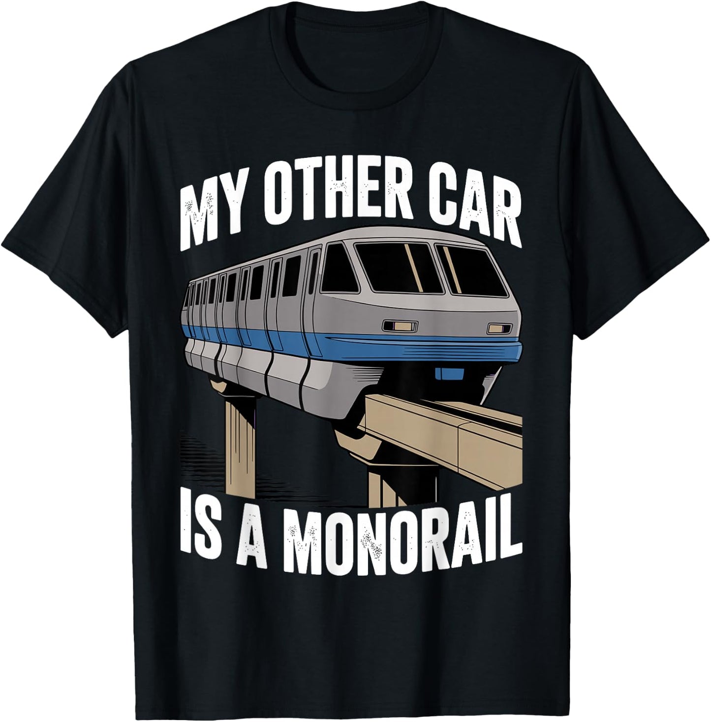 Funny Monorail Art Women Rail Lovers Monorail Fan T-Shirt - T-Shirt | Black