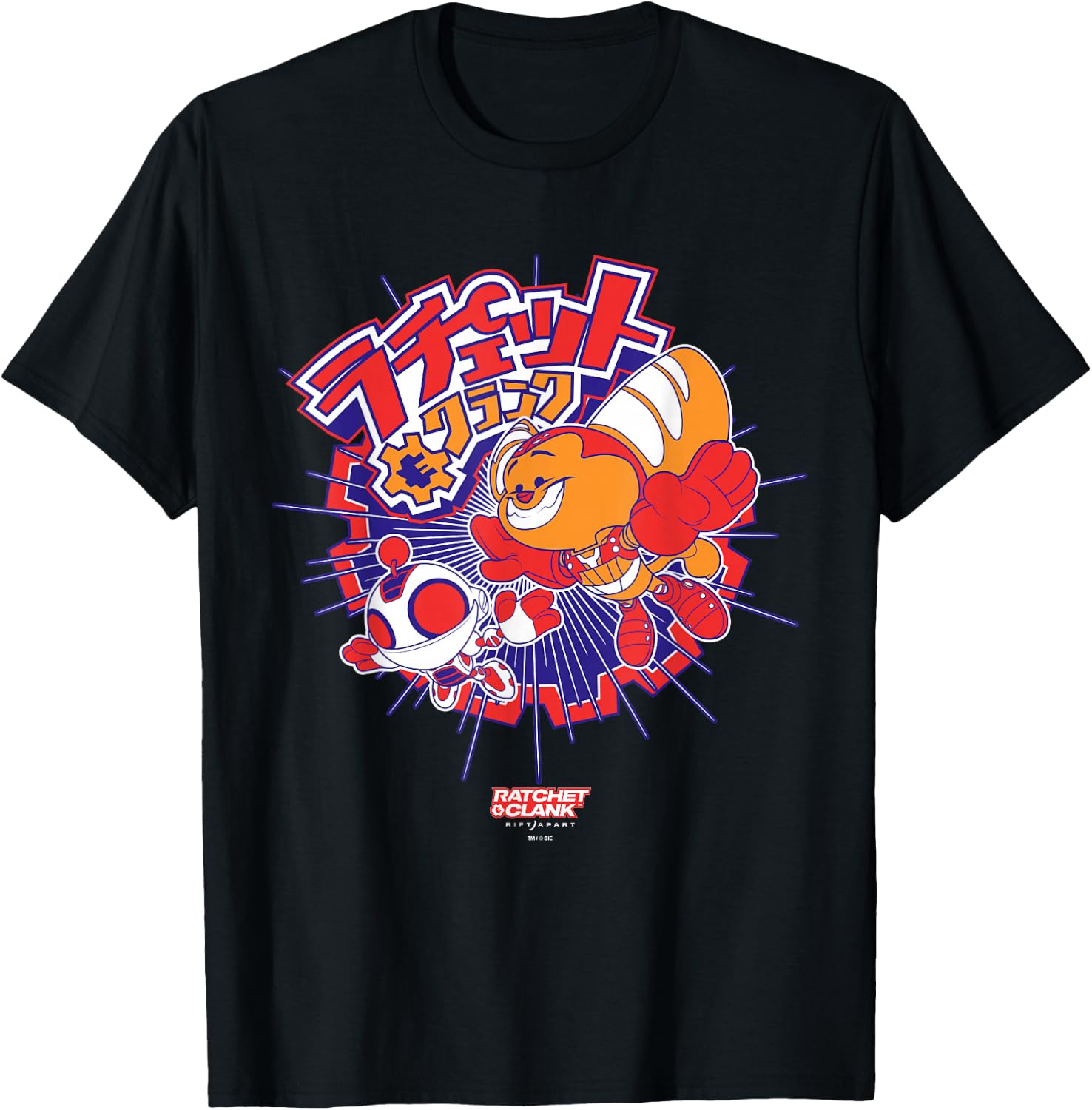 Ratchet and Clank Colourful Retro Illustration Video Game T-Shirt - T-Shirt | Black