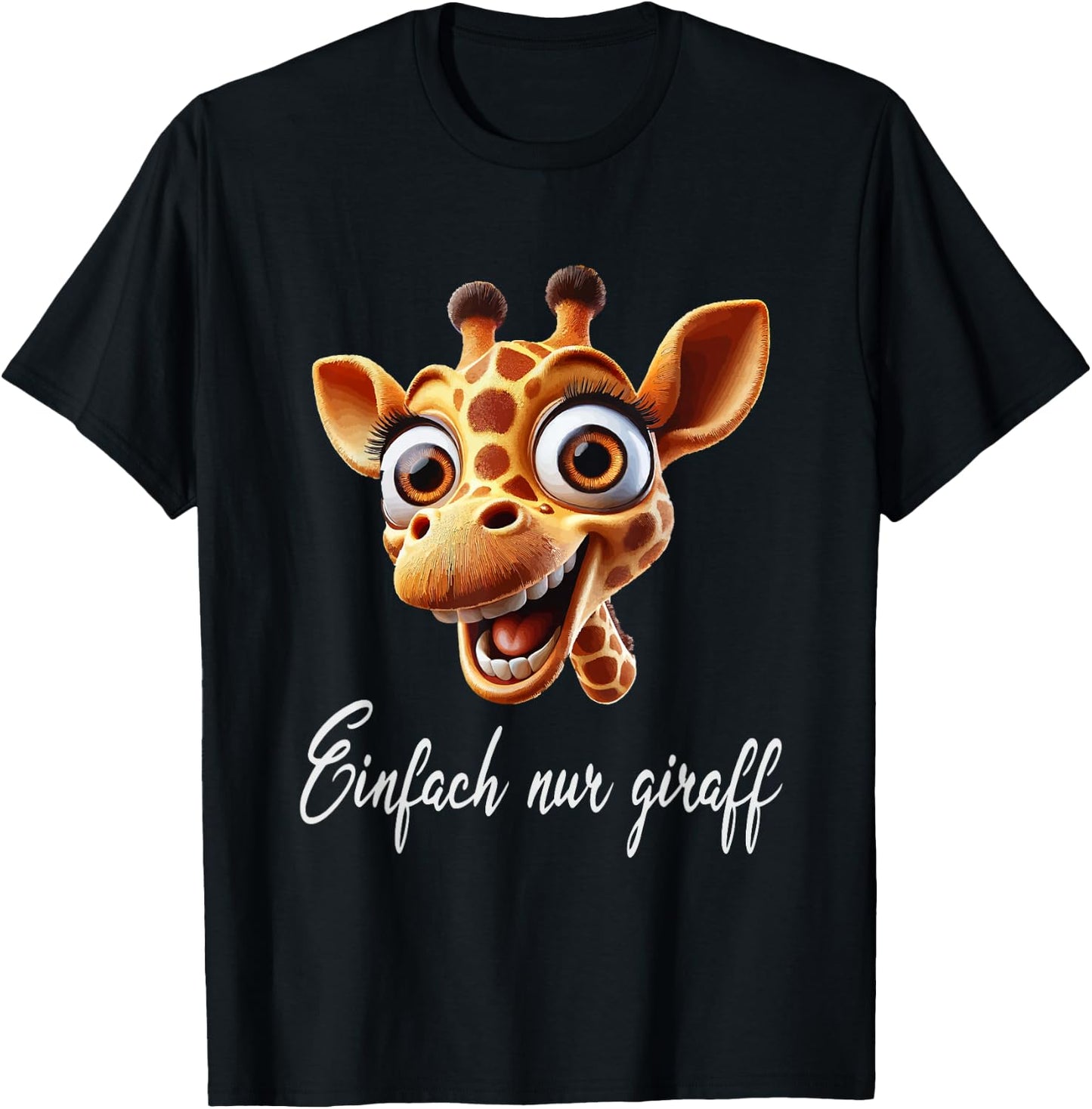 Lustige Giraffe mit coolem Spruch Giraffenkopf T-Shirt - T-Shirt | Black