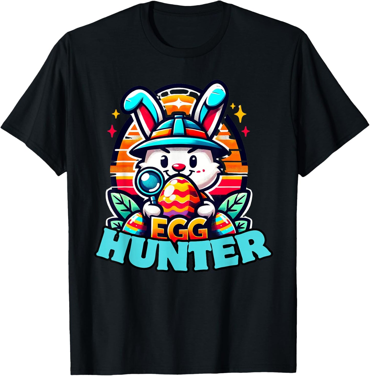 Egg Hunting Squad Graphic Easter Egg Hunt T-Shirt - T-Shirt | Black