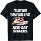 Funny I'm Just Here To Play Hand & Foot And Eat Snacks Card T-Shirt - T-Shirt | Black