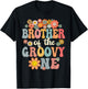 Brother of Groovy One Matching Family 1st Birthday Party T-Shirt - T-Shirt | Black