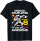8Th Birthday Astronaut 8 Years Old Outer Space Birthday T-Shirt - T-Shirt | Black