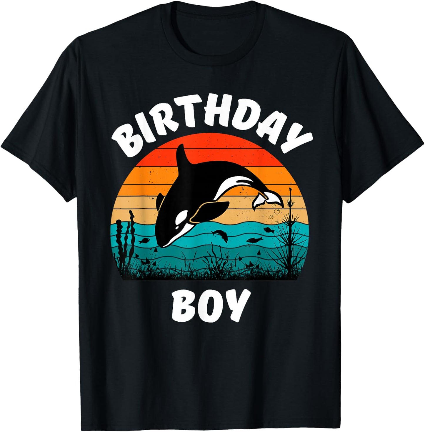 Cool Orca Whale Birthday Boy Teenage Brother Gift T-Shirt - T-Shirt | Black
