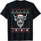 Highland Cow Santa Hat Ugly Christmas Sweater Xmas T-Shirt - T-Shirt | Black