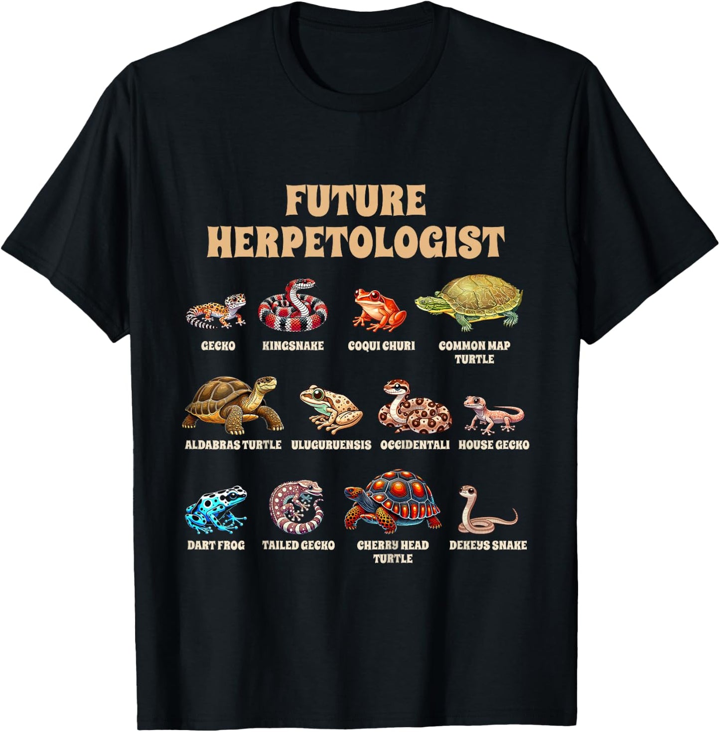 Kids Lizard Lover Reptile Lover Herpetology Future Herpetologist T-Shirt - T-Shirt | Black