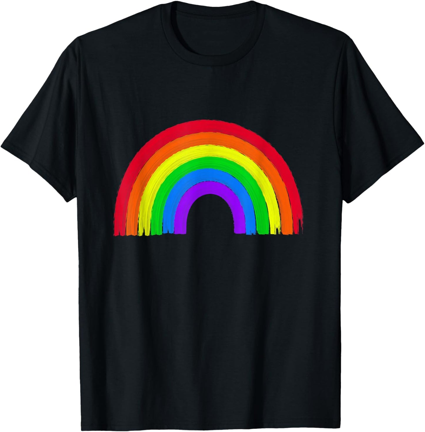 Rainbow with beautiful colourful colours - retro vintage , black T-Shirt - T-Shirt | Black