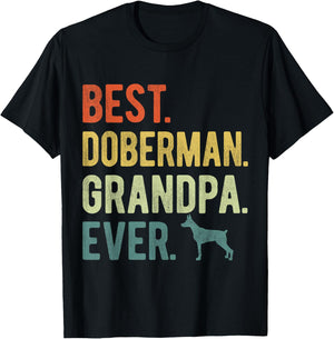 Best Doberman Grandpa Ever Dog Lovers Father's Day T-Shirt - T-Shirt | Black