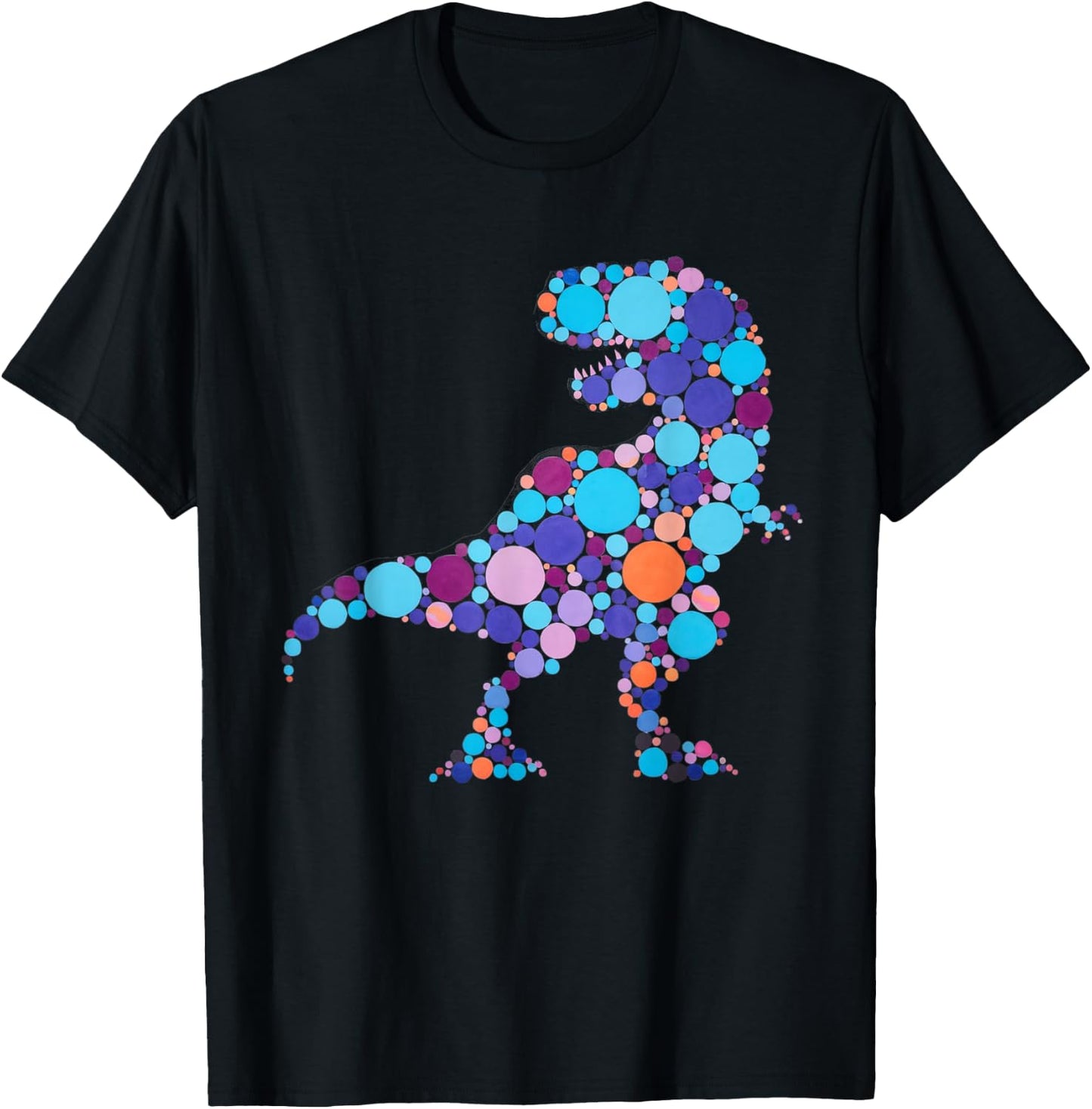 Happy Dot Day Colorful Polka Dot Dinosaur T-Rex Boys Gifts T-Shirt - T-Shirt | Black
