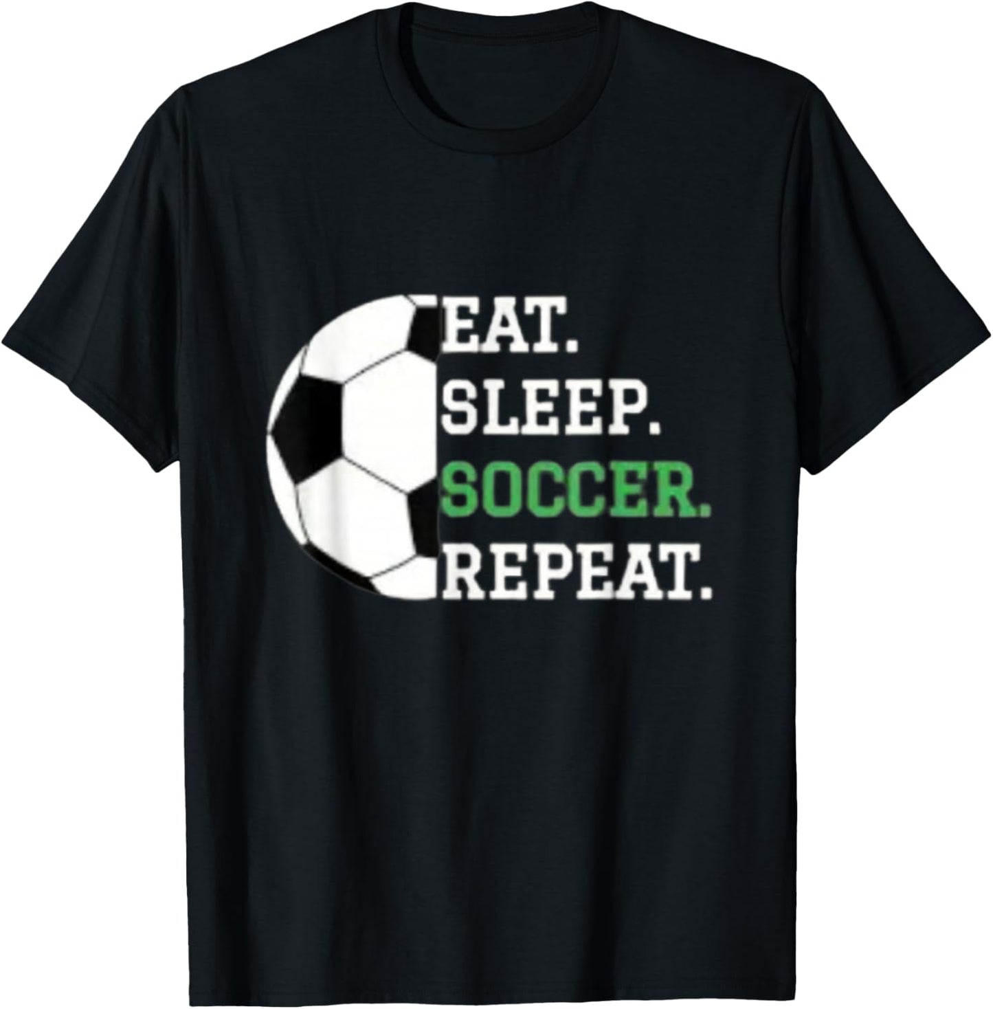 Eat Sleep Soccer Repeat Soccer Player Coach Boys Men Kids T-Shirt - T-Shirt | Black
