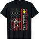 Vintage Softball Dad American Flag Fathers Day Patriotic Men T-Shirt - T-Shirt | Black