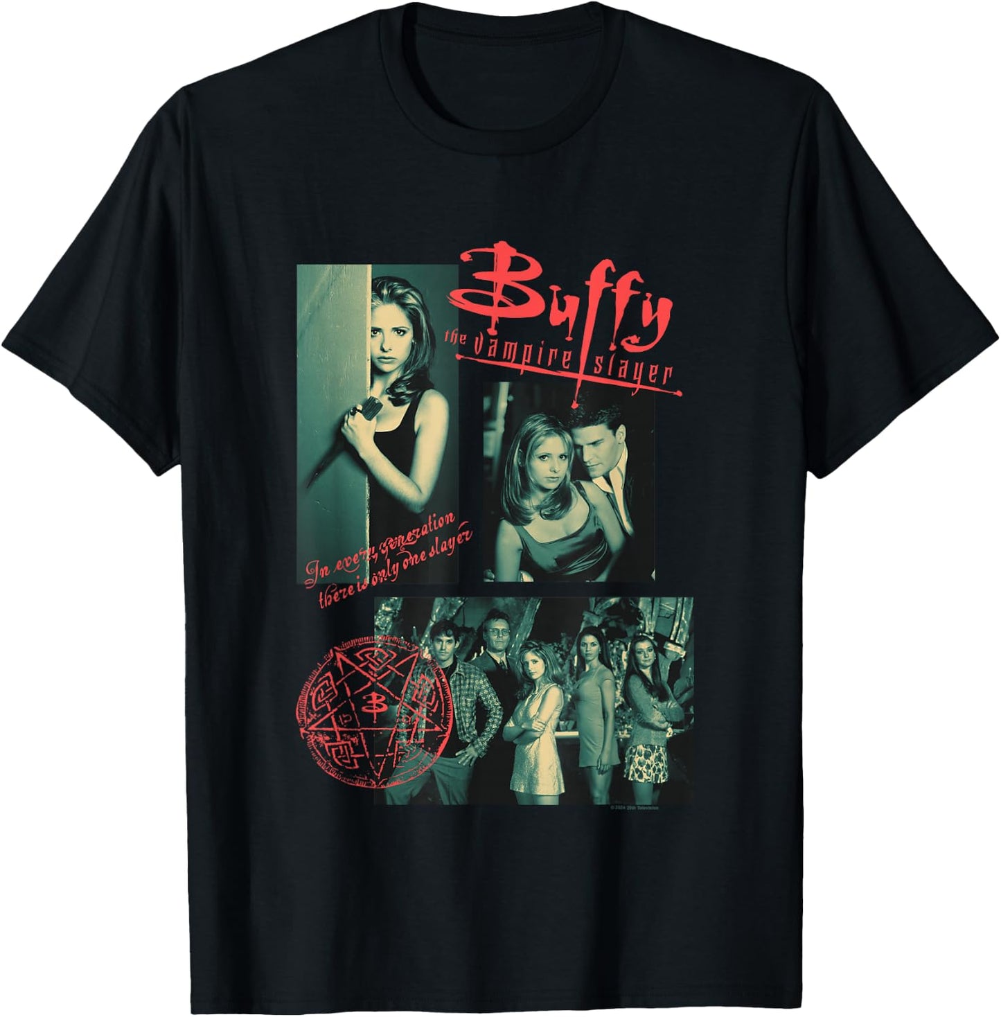 Buffy The Vampire Slayer Sunnydale High Vintage Collage , Black, S T-Shirt - T-Shirt | Black