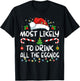 Most Likely To Drink All The Eggnog Christmas Eggnog Family T-Shirt - T-Shirt | Black